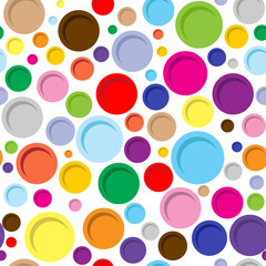 Abstract colorful circle geometric seamless pattern. Vector hipster background. Good for design textile fabric, wrapping paper and wallpaper on the site. Pattern swatches included in file.