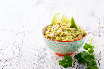 Homemade classic guacamole