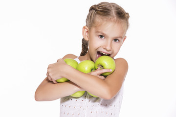 Charming girl with an apple