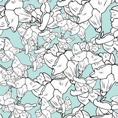 hand drawn floral seamless pattern
