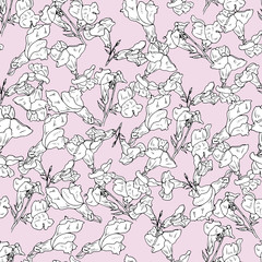 hand drawn floral seamless pattern