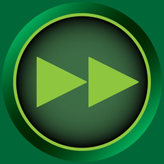 Icon green rewind symbol forward
