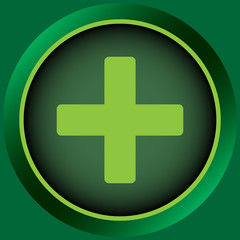 Obraz premium Icon green plus