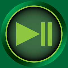Icon green pause symbol