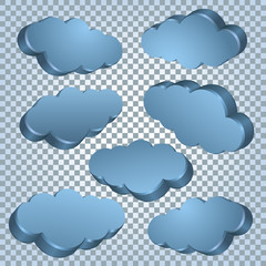 Cloud storage. Icons with space for your text. Set for design. Vector illustration eps10