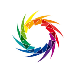 Vector abstract rings, rainbow shape