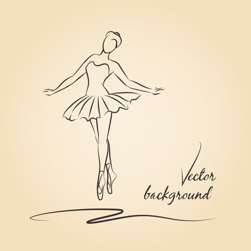 Sketched vector ballerina