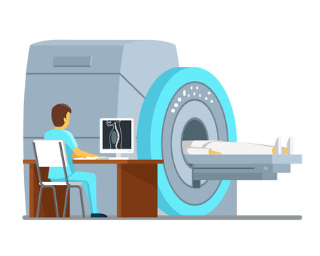 MRI scan and diagnostics. Health  care vector concept