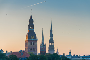 Medieval churches in old Riga city, Latvia