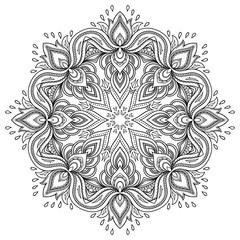 Vector henna tatoo mandala. Mehndi style.
