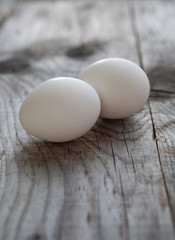 Two white eggs