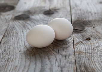 Two white eggs