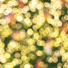 Bokeh night lights of the Christmas tree's coming.