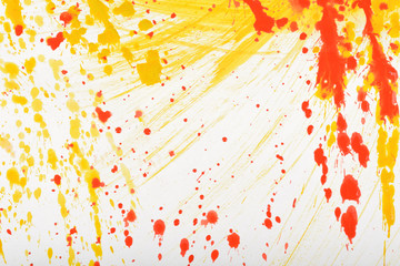 Yellow-red hand-painted gouache stroke daub texture