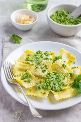 Ravioli with pesto sauce