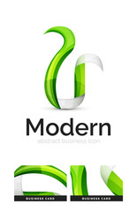 Ribbon swirl business logo