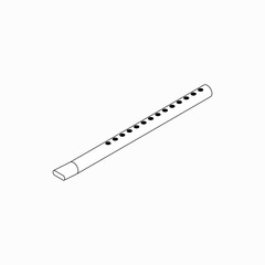Fototapeta premium Flute icon, isometric 3d style