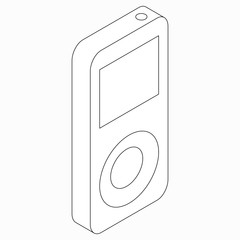 MP3 music player icon, isometric 3d style