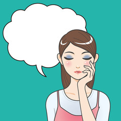 asian woman character with balloon, various pose and expression, cartoon illustration like japanese animation, vector