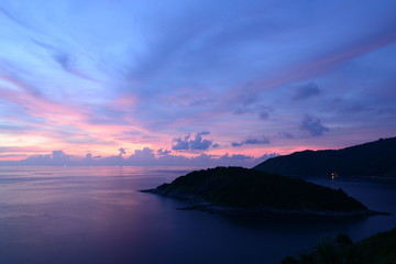 Twilight background at Phromthep view point, Phuket Thailand