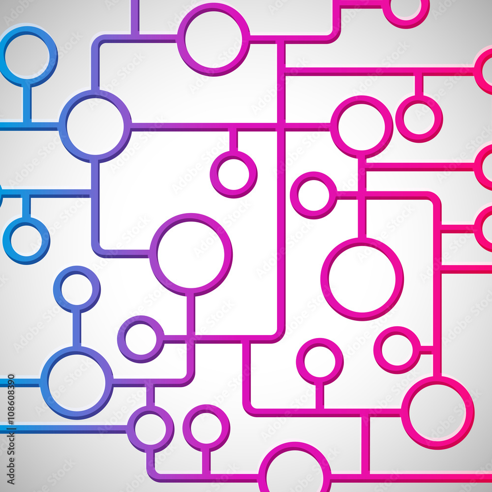 Poster Abstract background with circles and lines design elements.