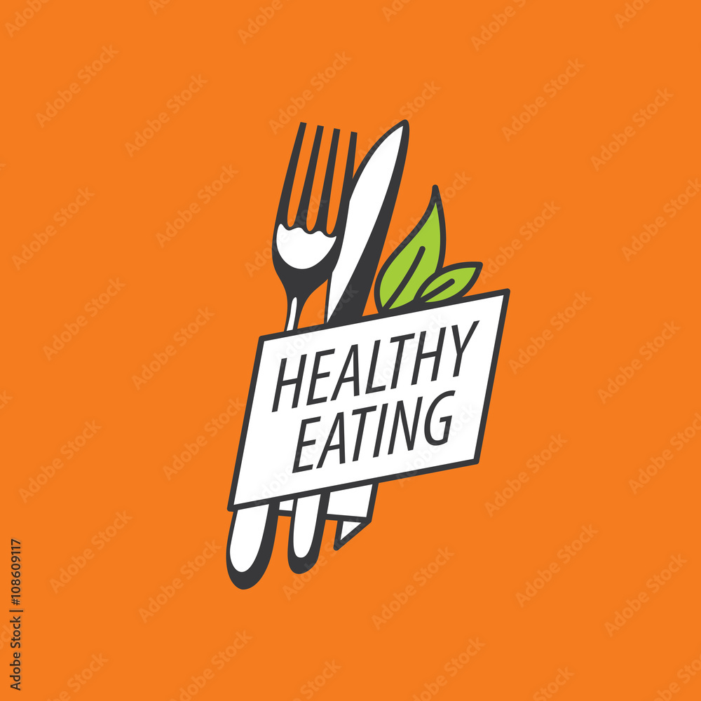 Wall mural vector logo healthy eating