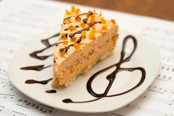 slice of orange cake