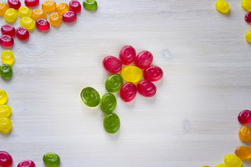 flower made of sweet candy 