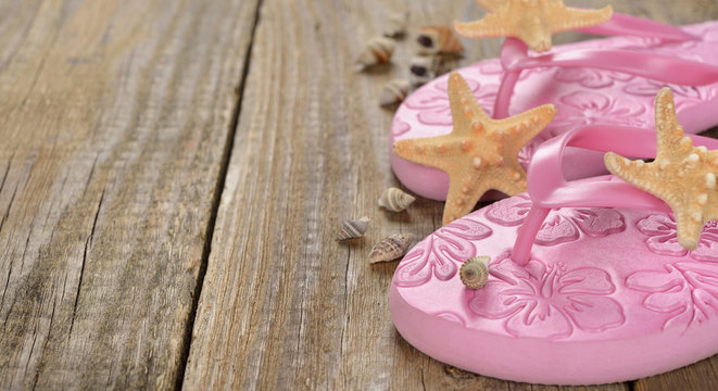 Pink beach sandals