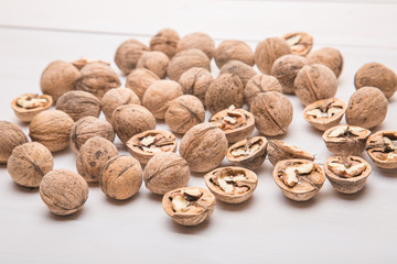 Walnut in shell and peeled