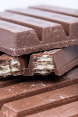 Extreme macro shot chocolate bars wafers