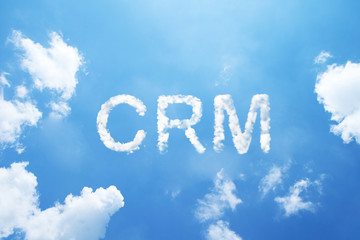 CRM cloud word on sky.