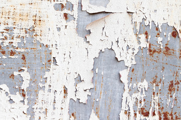 A background of peeling paint and rusty old metal