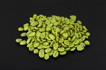 Health Care: Grains of green coffee.