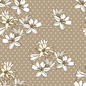 Vector pattern of lilies. 