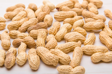 Fruits peanut in shell and peeled