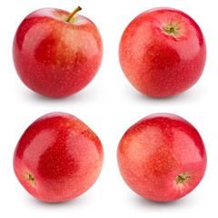 Fresh red apple isolated on white. Collection. With clipping pat