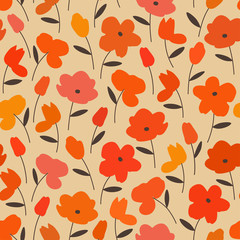 Fototapeta premium Seamless floral pattern. Flowers texture.