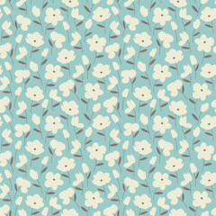 Seamless pattern with white flowers.