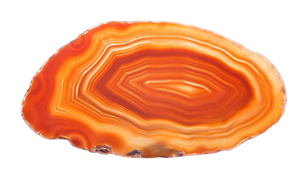 Dark Orange Agate Isolated On White