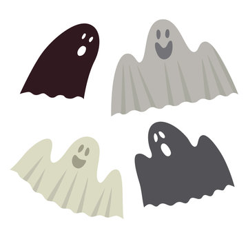 Set of ghosts.Vector illustration.