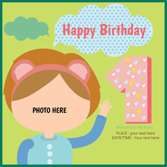Vector Illustration of a Happy Birthday Greeting Card