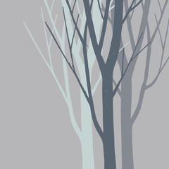 Vector silhouette of trees.