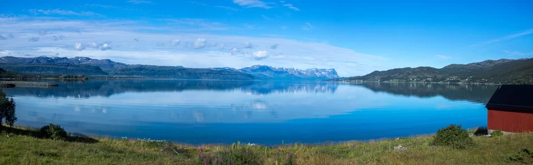 Fototapete Skandinavien Blick auf den Burfjord in Norwegen  © Franz