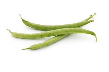 Green beans isolated on a white background.