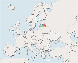 Mappa EU bianca e colore Latvia