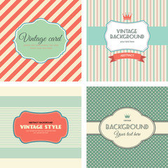Collection of invitations card, vintage labels. vector illustration.
