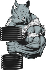 Ferocious strong rhinoceros © Andrey1005