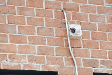 CCTV camera, Security camera on the wall.
