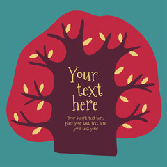 Vector tree background with place for text.